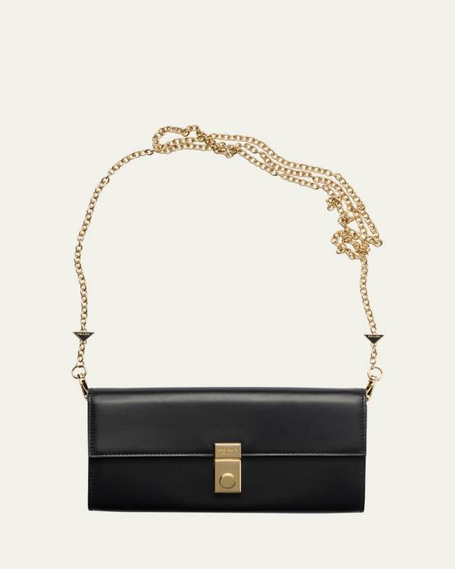 Soft Sound Flap Leather Wallet on Chain